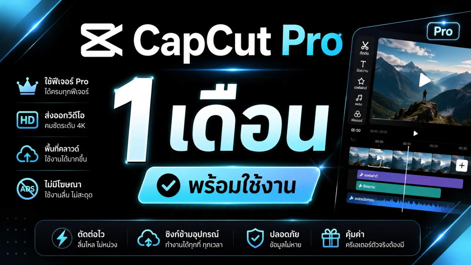 Capcut Pro 1 เดือน