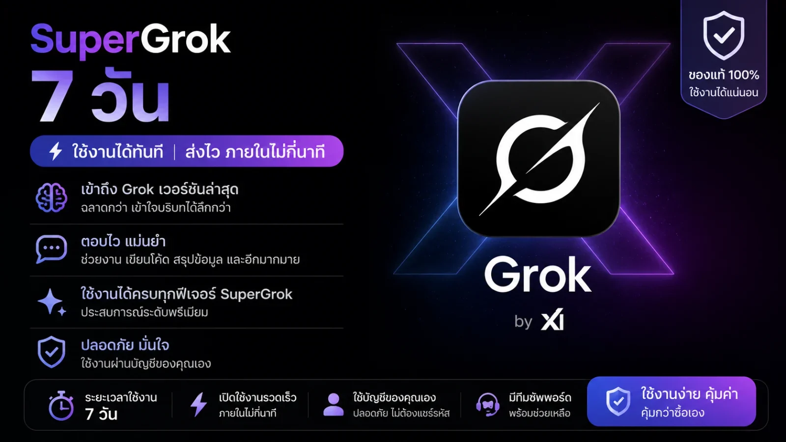 SuperGrok 7 วัน ส่วนตัว