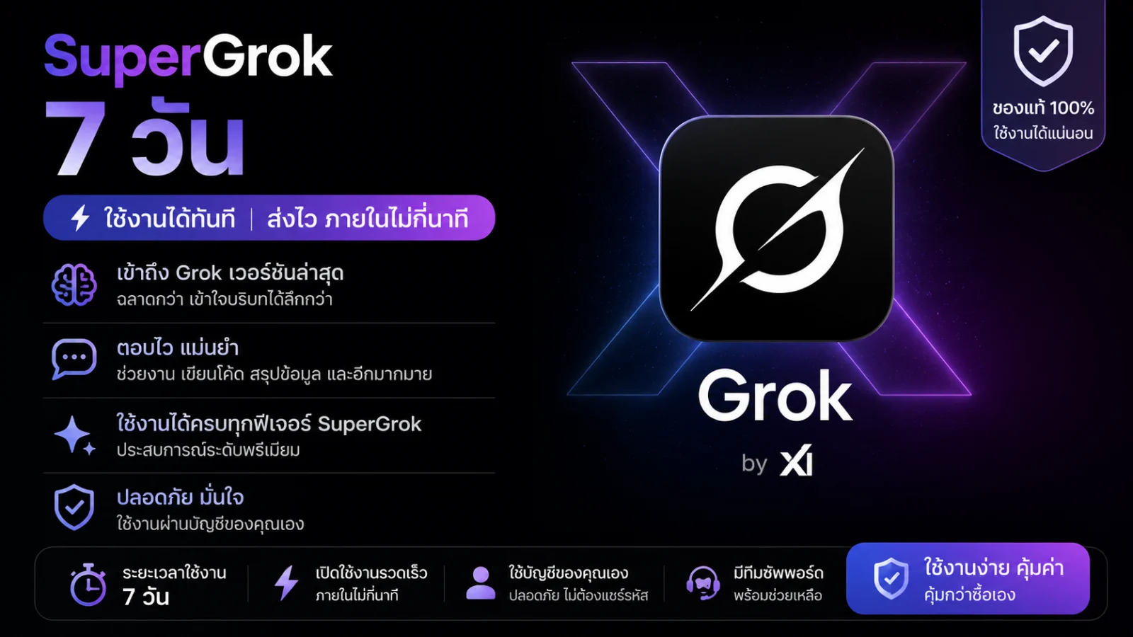 SuperGrok 7 วัน ส่วนตัว