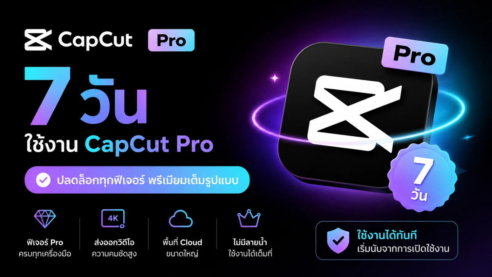 Capcut Pro 7 วัน