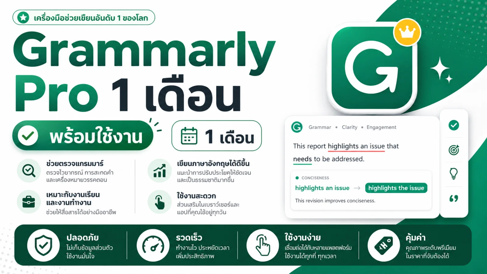 Grammarly Pro 1 Month